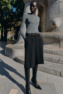 ZARA ВЯЗАНЫЙ СВИТЕР С ПУГОВИЦАМИ, СЕРЫЙ МЕЛАНЖ