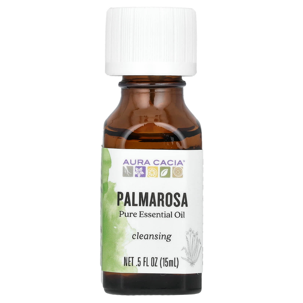 Aura Cacia, Чистое эфирное масло, пальмароза, 15 мл (0,5 жидк. унции)