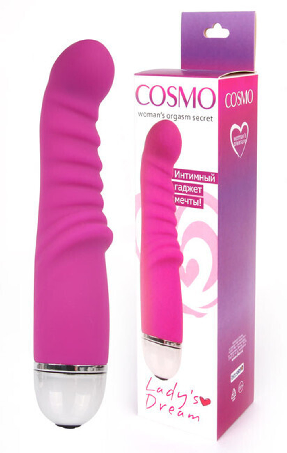 Вибромассажер "со складочками" Cosmo Lady's Dream (20 режимов ,15 см) (Цвет: фиолетовый)