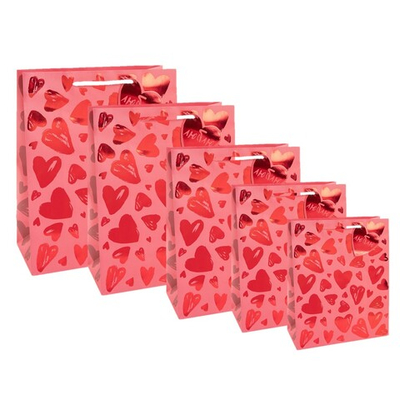 Подарочный пакет «Множество сердец» металлик, 210 гр