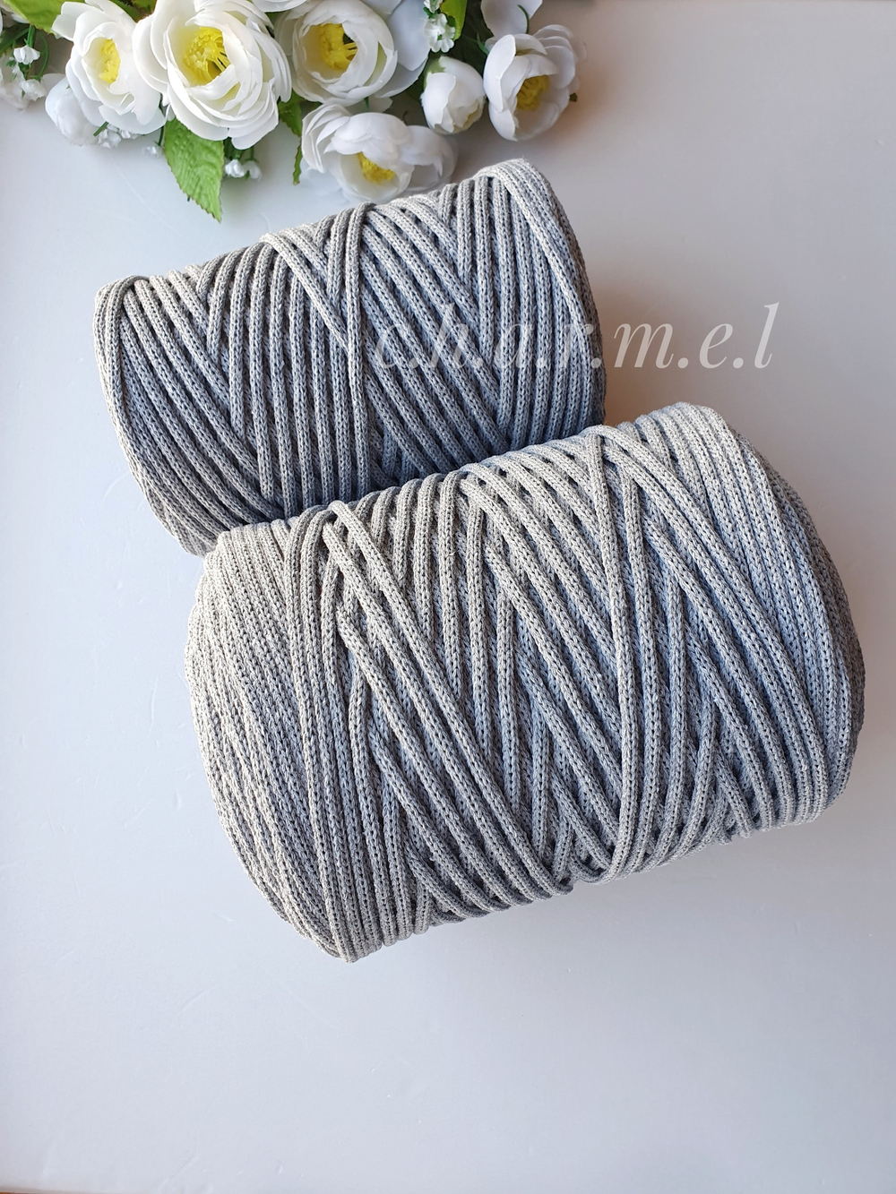 Grey cotton cord 4 mm