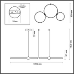 6533/85L LEDIO LN23 222 чёрный Светильник подвесной LED 85W 3000-6000K 3649Лм 220V DIEGO