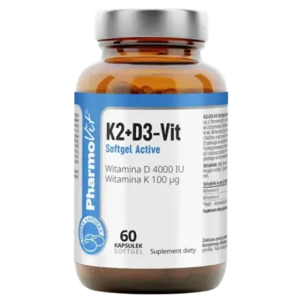 Pharmovit K2+D3-Vit Softgel Активная диетическая добавка, 60 капсул