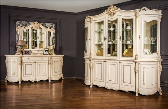 Комод  ДЖОКОНДА с зеркалом крем глянец