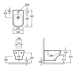 Биде подвесное Jacob Delafon Struktura EMC0002-00 схема