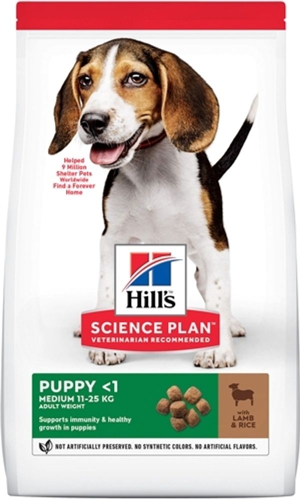 Сухой корм Hill&#39;s Science Plan Puppy Medium для щенков средних пород ягненок рис 2,5 кг