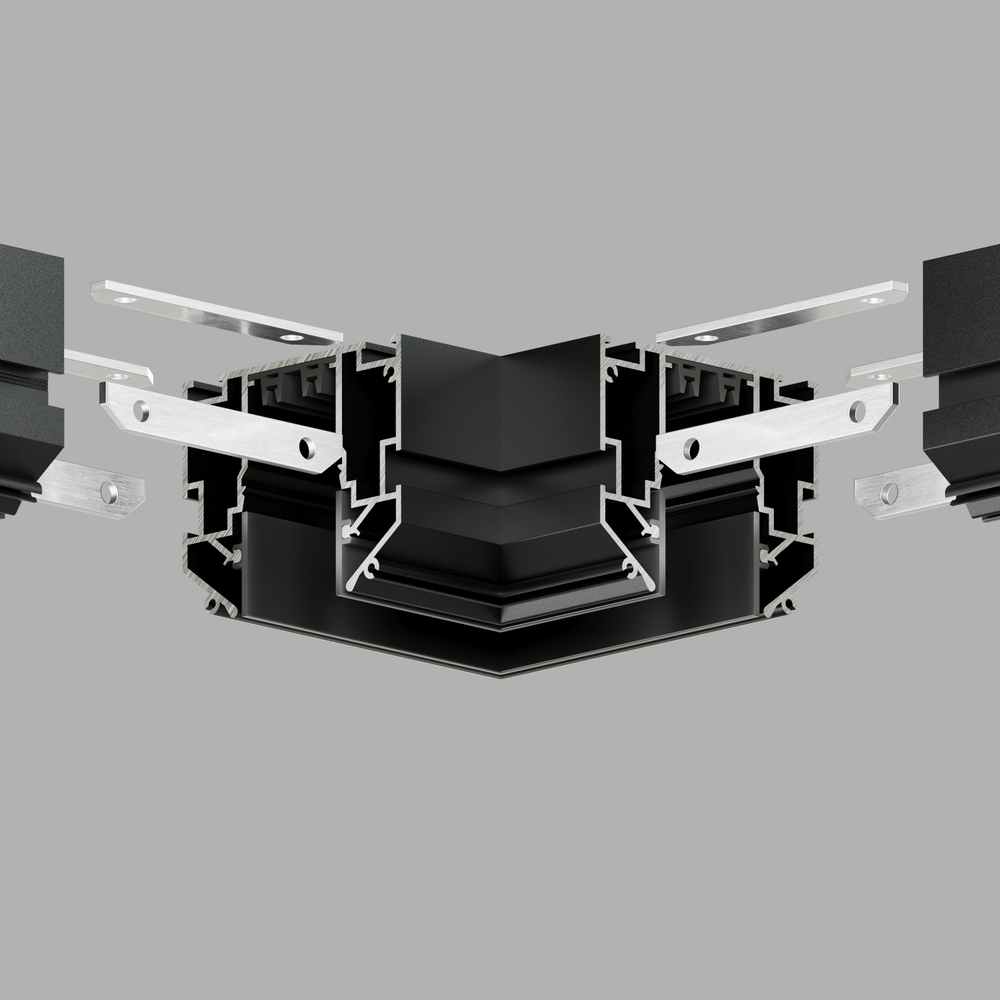 TR2026-BK Угловой элемент 90° трека SMART ONE, алюминий, черный
