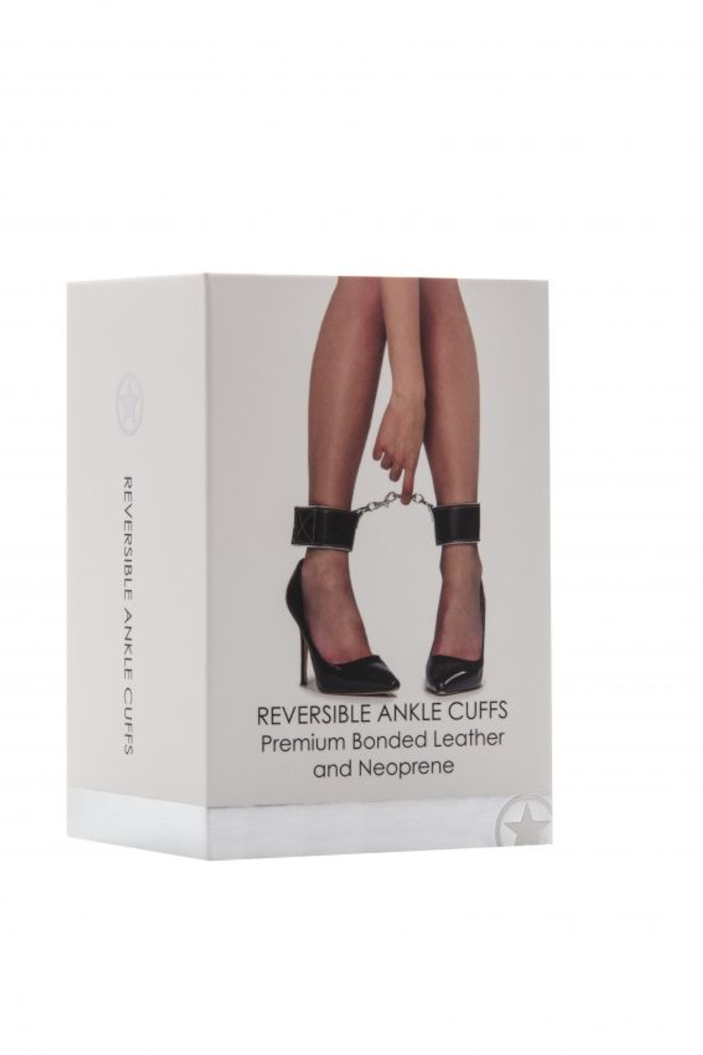 Чёрно-белые двусторонние оковы на ноги Reversible Ankle Cuffs (Цвет: черный с белым)