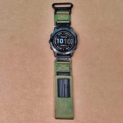 Нейлоновый ремешок Hemsut Rugged 22 мм для Garmin Fenix 7 6 5, Epix Gen 2 47mm, MARQ, Instinct, Forerunner (Хаки)