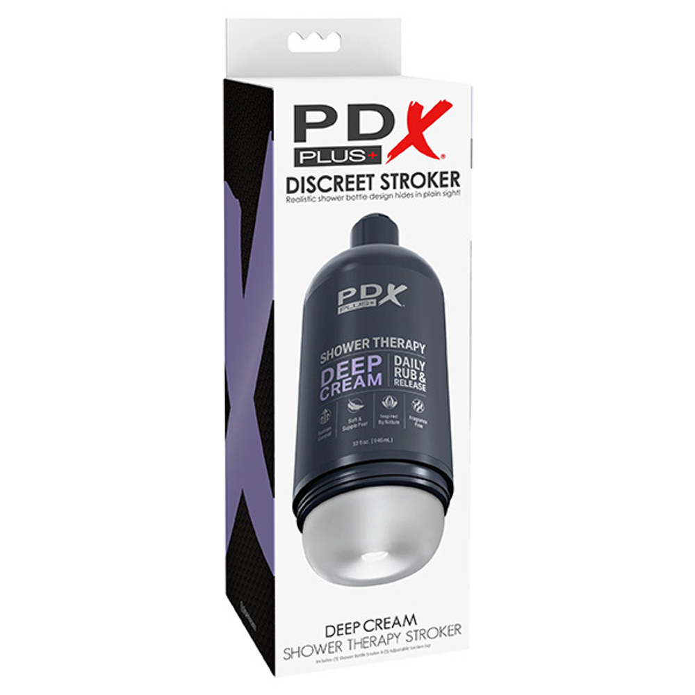 Мастурбатор 20,7см в виде бутылочки от шампуня PipeDream PDX Plus Shower Therapy Deep Cream Frosted Stroker RD62320