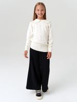 Джемпер для девочки с длинным рукавом AT977-1 молочный