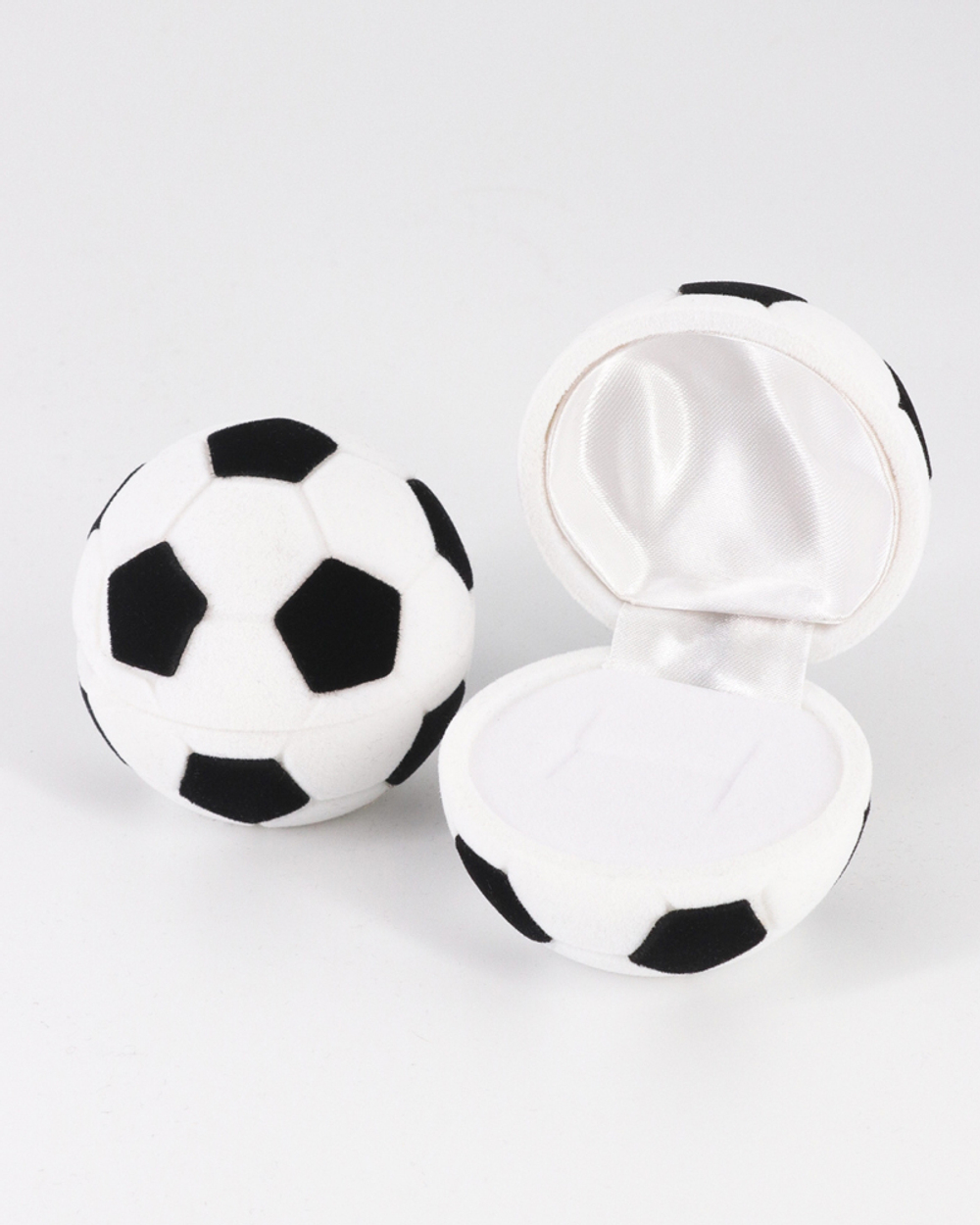 Флокированный футляр в форме футбольного мяча для ювелирных украшений