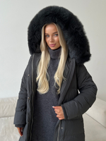 Пуховик Fresh макси графит