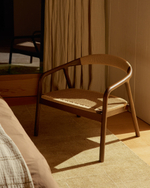 Кресло уличное Derile из дуба с натуральной отделкой и бежевой веревки