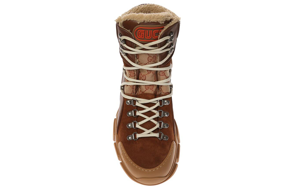GUCCI Flashtrek High "Brown Shearling"