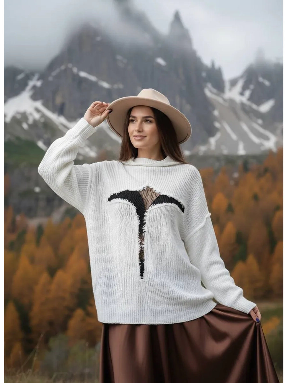 Свитер сетка оверсайз