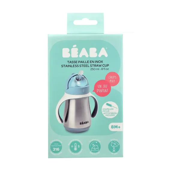 Поильник термос Beaba Tasse Paille Windi Blue