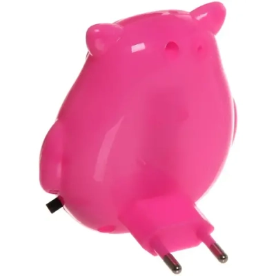 Ночник-светильник «Сова» 9*8см 4LED 2W 220V, Розовый