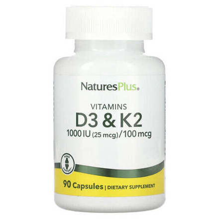 Витамин D NaturesPlus, Витамин D3 + K2, 90 капсул