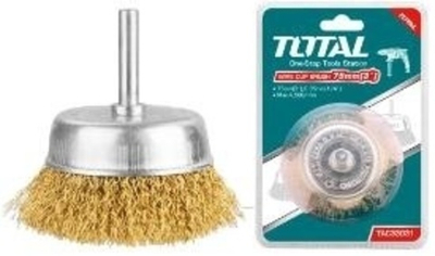 Щетка для дрели 50мм чашка мягкая Total