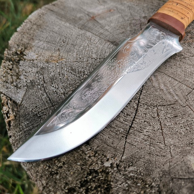 Нож Златоуст НС-24 гравировка, береста