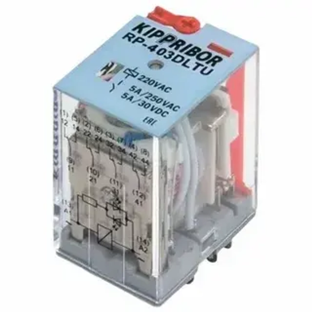 Реле промежуточное RP-407.ALTU (220В 5А пер. ток) 98326 (колодка PYF-044BE)