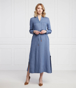 Льняное платье GIALLO Marella SPORT - голубой(32210124)