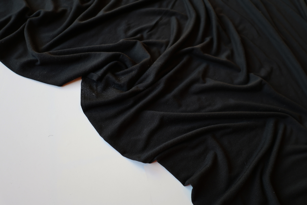 ЧЕРНЫЙ - Вискозный трикотаж с шёлком (1366 Евгения)