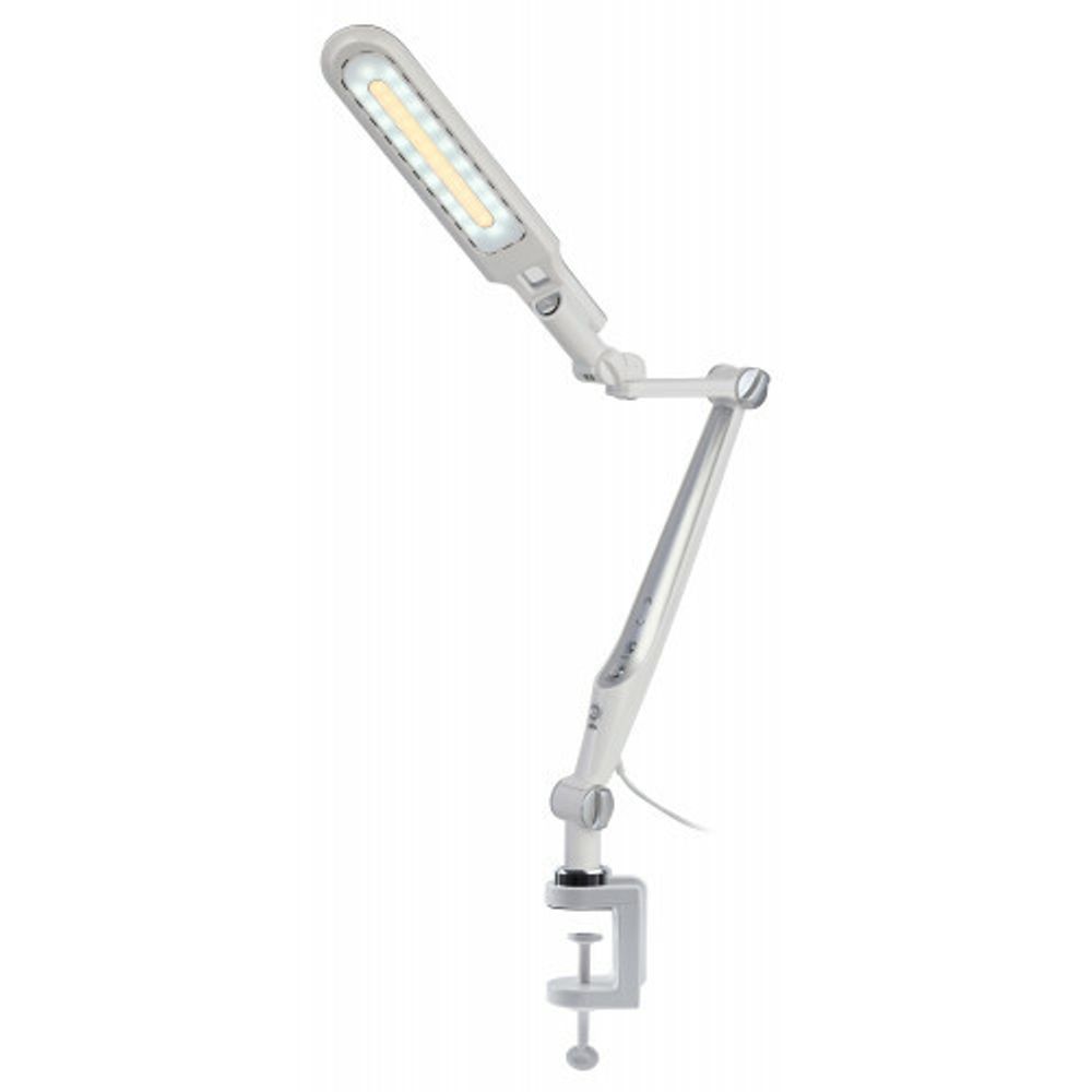 Настольный светильник ЭРА NLED-496-12W-S светодиодный на струбцине серебро