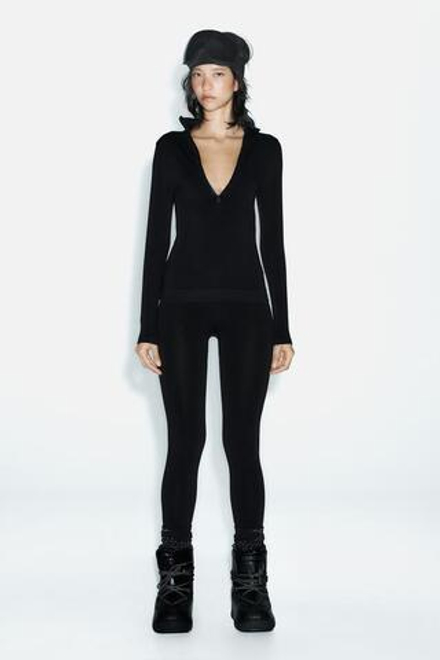 ZARA ТЕРМОФУТБОЛКА SKI COLLECTION, ЧЕРНЫЙ