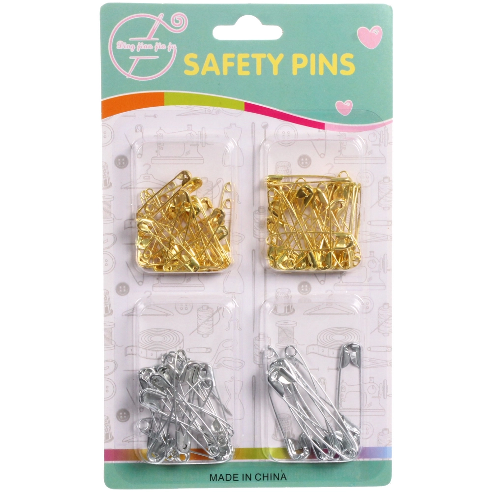 Булавки английские 55-85шт «Favorite Hous», цвет золото и серебро