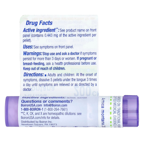 Boiron, Арника монтана, 200CK, обезболивающее, прибл. 80 гранул