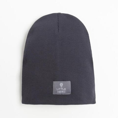 Шапка для мальчиков двухсл. тёмно-серый, р-р 54-58 7691743