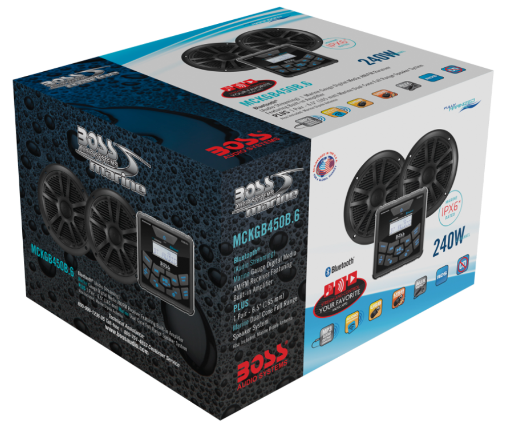 Комплект акустической системы BossAudio (MGR450B + 2шт. MR6B + MRANT10)