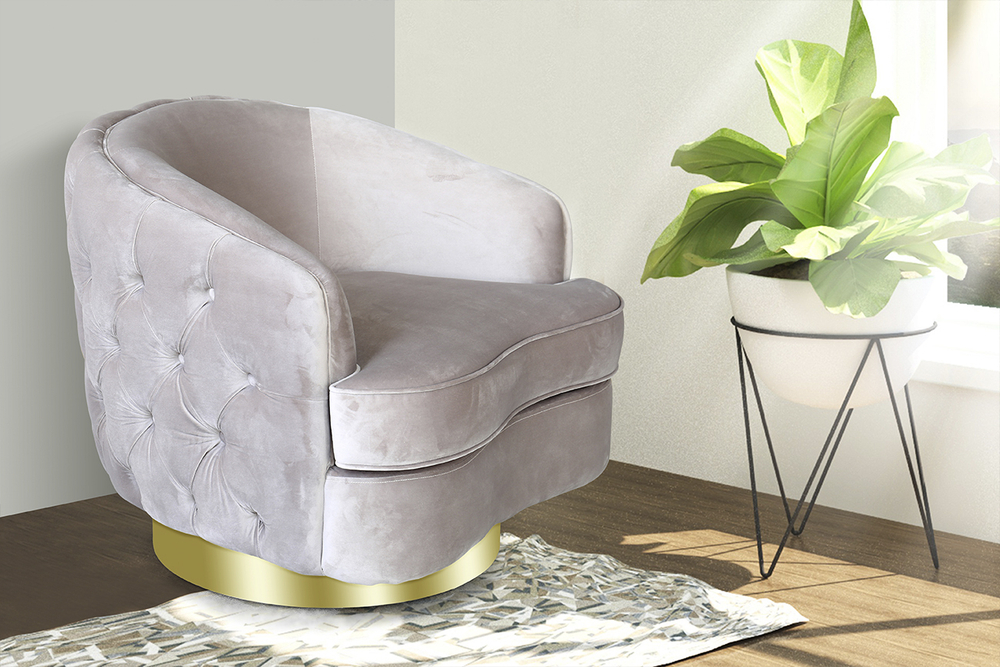 Кресло вращающееся Garda Decor светло-серое 87YY-1827 BG