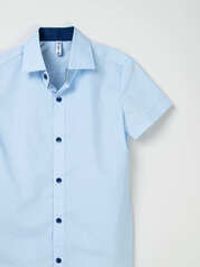 Рубашка с коротким рукавом "Голубая" для мальчика 7+