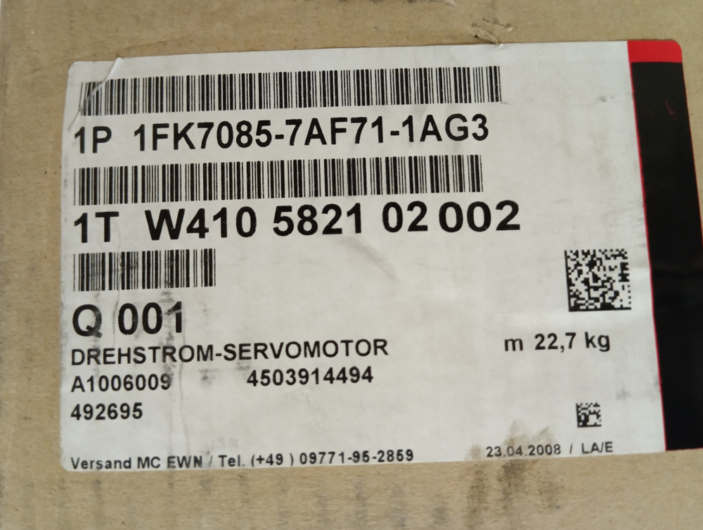 Siemens 1FK7085-7AF71-1AG3 новое