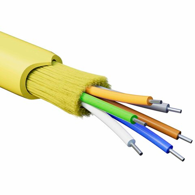 Кабель волоконно-оптический, распределительный, арамидные упрочняющие нити, для внутренней прокладки, нг(A)-HFLTx, 6 ОВ, категорияOS2 (G.652.D) плотный буфер, 0,4 кН, барабан 2000 м