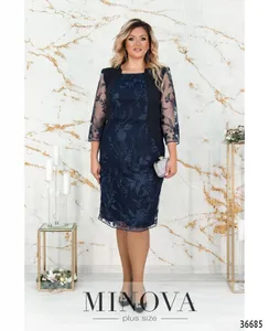 Платье 385СБ-синий Minova