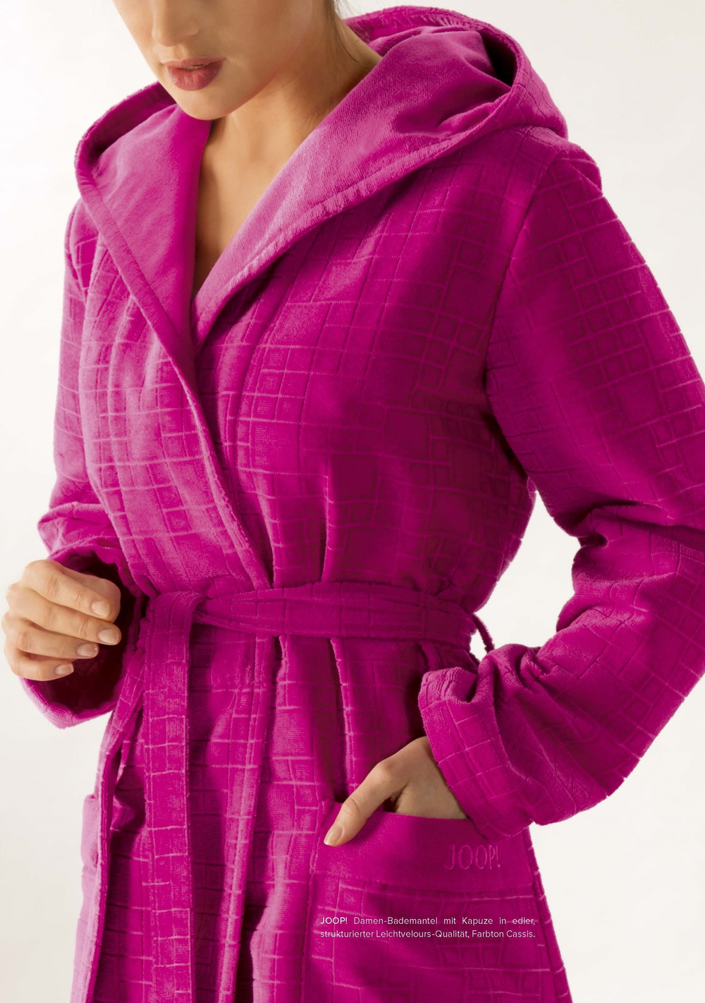 Элитный халат велюровый 1638 розовый от Joop! - Cawo Германия
