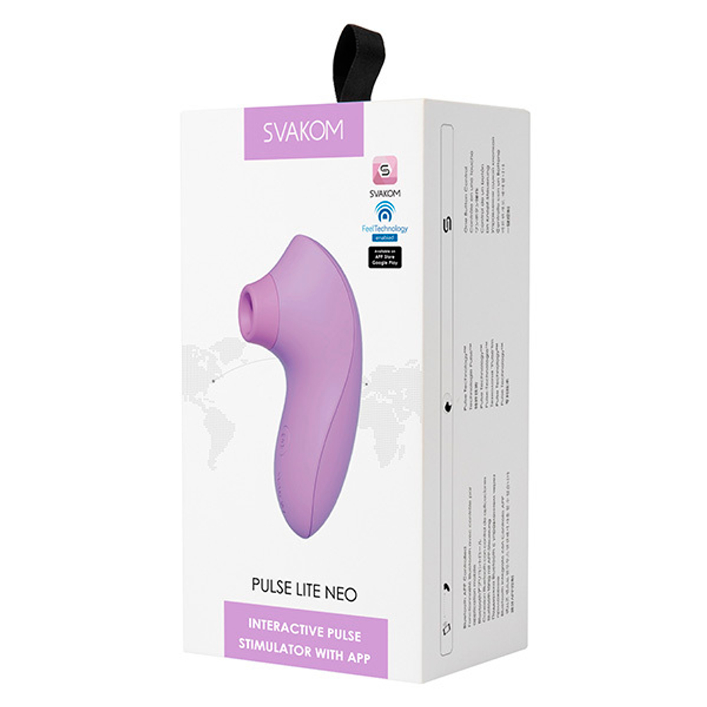 Фиолетовый мембранно-волновой клиторальный стимулятор Svakom Pulse Lite Neo Lavender Interactive Pulse Stimulator SX013A-LVD