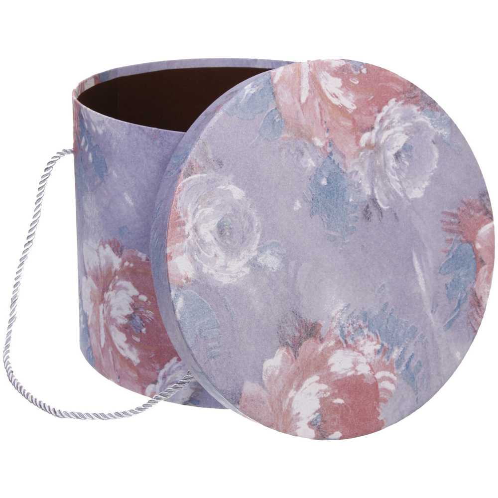 Коробка подарочная «Акварельные цветы» 25*25*20 см, серый