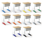 Парта одноместная Nova с перфорированным экраном, регулируемая