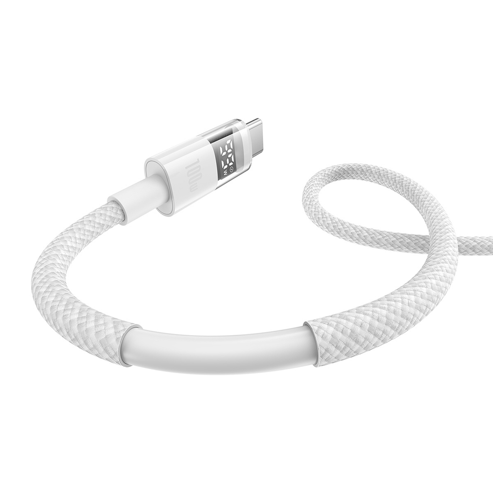 USB-C Кабель Baseus Display 2 Charging+Data 100W 1-2m - Moon White