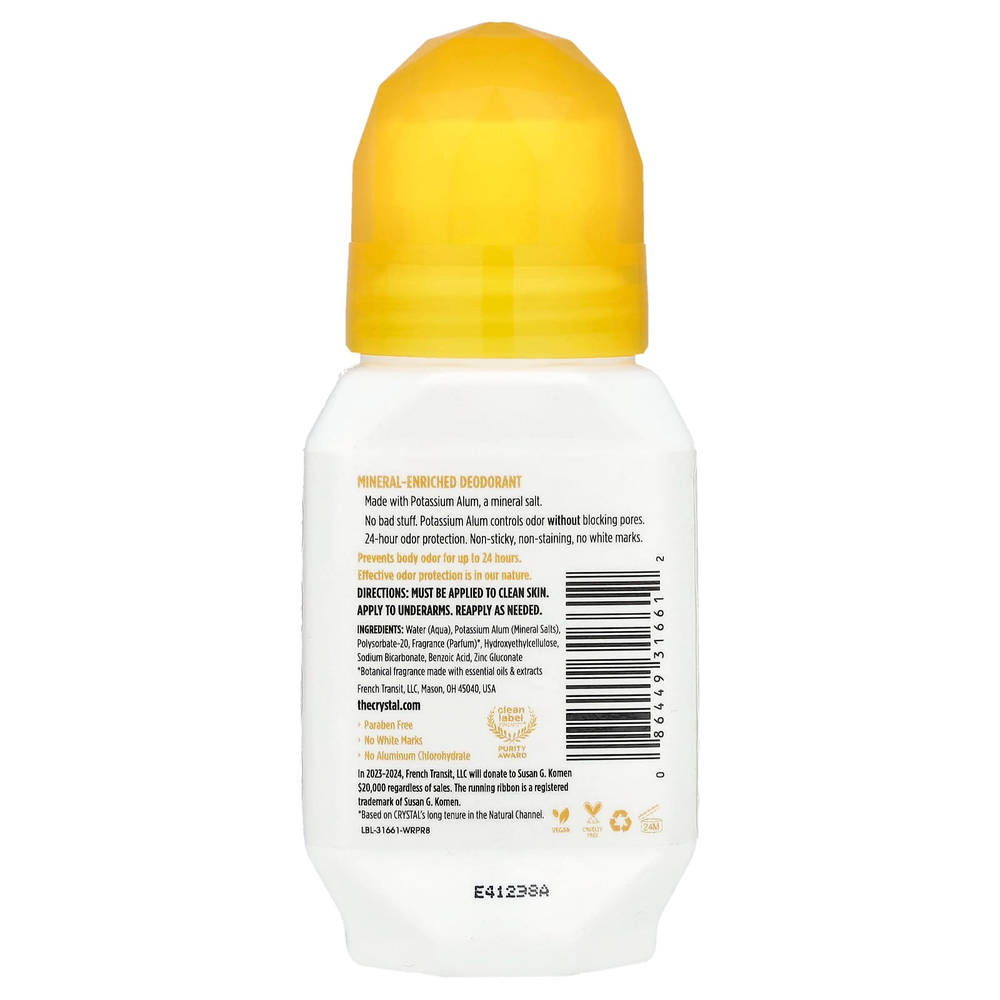 CRYSTAL, обогащённый минералами дезодорант с шариковым аппликатором, ромашка и зелёный чай, 66 мл (2,25 жидк. унции)