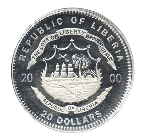 20 долларов Люксембург Церкви Европы 2001 г. Либерия Proof
