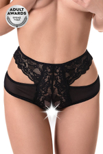 Высокие эротические трусики с ажурными вырезами Charlotte (Размер: 46-48) (Цвет: белый)