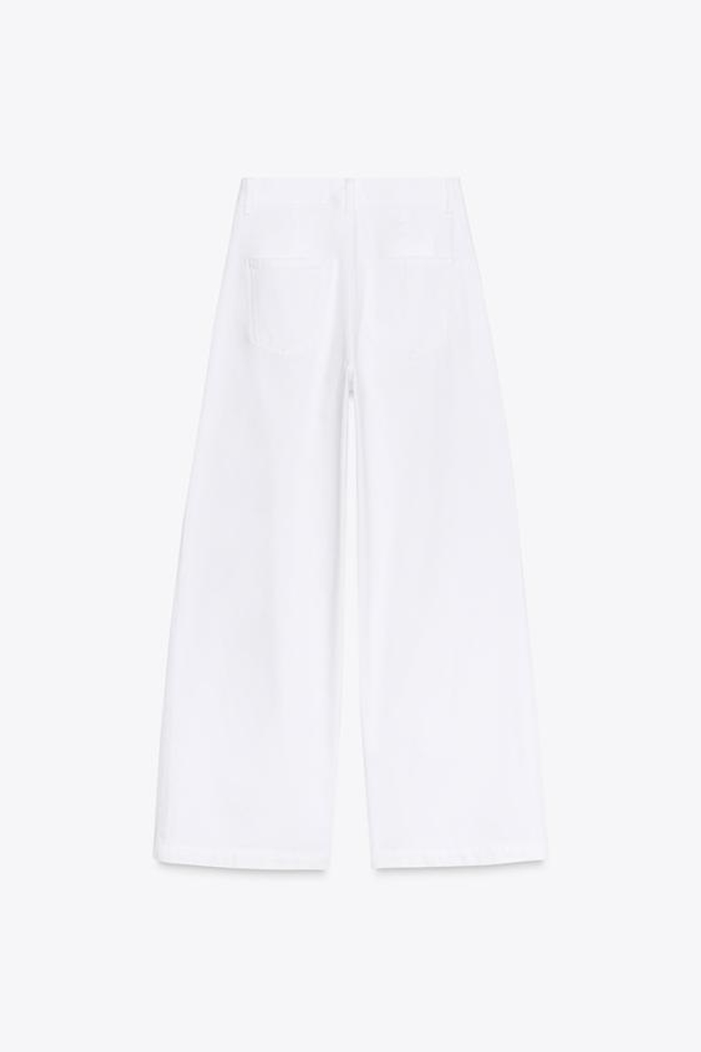 ZARA ДЖИНСЫ Z1975 WIDE-LEG СО СРЕДНЕЙ ПОСАДКОЙ И ЗАЩИПАМИ, БЕЛЫЙ