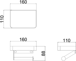 Держатель для туалетной бумаги STWORKI Стокгольм S36345GM настенный, матовое золото, с полкой