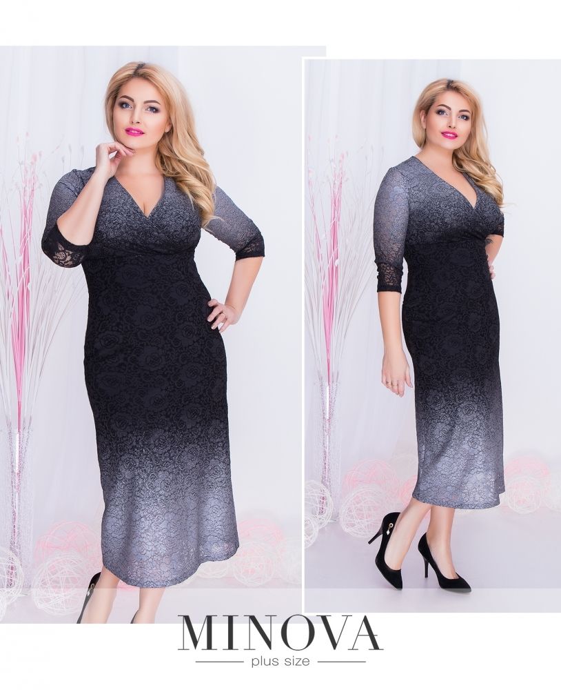 Платье 00259-2-серебро Minova